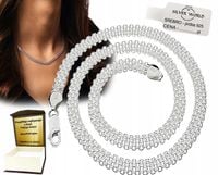ŁAŃCUSZEK SREBRNY 925 NASZYJNIK DAMSKI KOLIA ELEGANCKI WŁOSKI + GRAWER