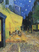 Plakat 60x80cm Café Terrace at Night, Van Gogh Vintage do Salonu