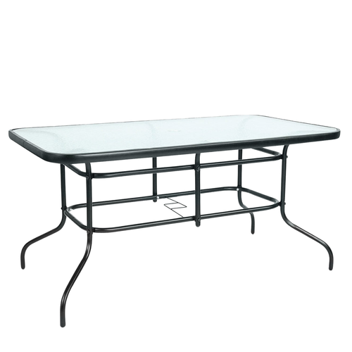 Stół ogrodowy szklany metalowy duży 140x80 cm na Arena.pl