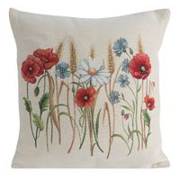 Poszewka dekoracyjna 45x45 cm polne kwiaty na beżowym tle