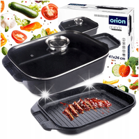 BRYTFANNA GRANITOWA Z POKRYWKĄ 3W1 INDUKCJA GAZ GRANDE 7 L 41X26 CM