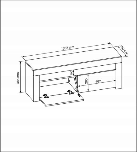 Szafka Komoda RTV 130CM Biała Połysk + LED na Arena.pl
