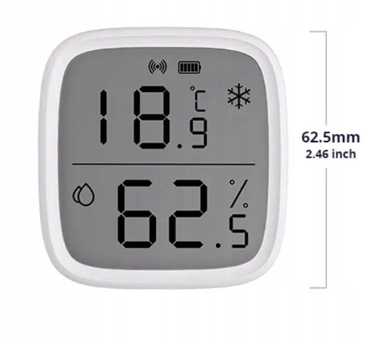 Czujnik Temperatury Wilgotności Wyświetlacz LCD ZigBee SNZB-02D Bateri zdjęcie 5