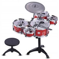 PERKUSJA 5 BĘBNOWA TALERZE KRZESEŁKO DLA DZIECKA TABORET PAŁECZKI BĘBENKI