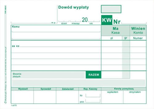 kw dowód wypłaty a6 402-5 na Arena.pl