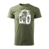 Koszulka z kolarzem kolarz kolarska kolarzami kolarze dla rowerzysty z kolarką rowerem męska khaki REGULAR XXL