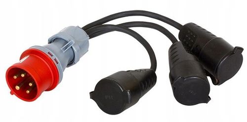 PRZEJŚCIÓWKA Z WTYKU 16A/5 400V NA 3 GNIAZDA 230V na Arena.pl