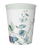 kubki papierowe 250ml gałązki eukaliptusa 8szt. | 79-38