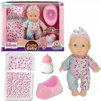 LALKA BOBAS W UBRANKU 20CM Z AKCESORIAMI KOŁDERKA NOCNIK BUTELKA