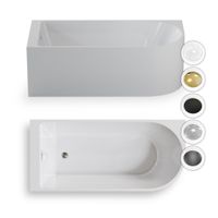 anna wolnostojąca przyścienna NAROŻNA PORTO LEWA 170 x 80 x 58 cm biała system przelewowy boczny