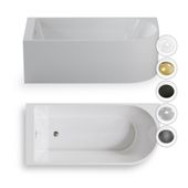 anna wolnostojąca przyścienna NAROŻNA PORTO LEWA 170 x 80 x 58 cm biała system przelewowy boczny