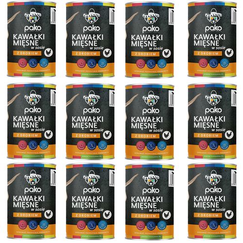 PAKO mokra karma dla psa kawałki w sosie drób 12x415g na Arena.pl