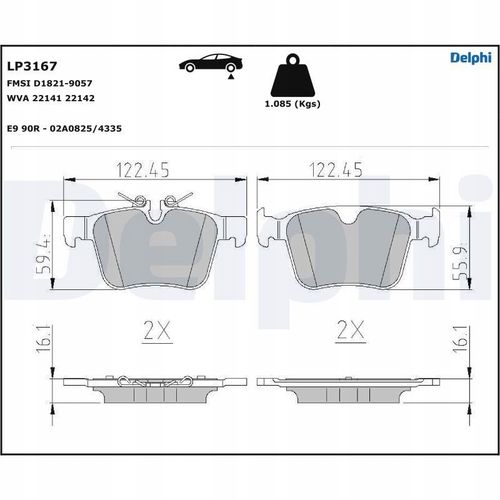 DELPHI Klocki hamulcowe tył LP3167 na Arena.pl