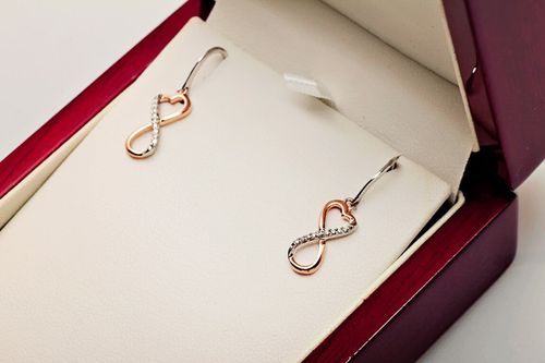 Złote kolczyki E3982P - Diament na Arena.pl