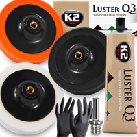 ZESTAW GĄBKI PADY POLERSKIE 145 MM K2 PASTA POLERSKA DO POLEROWANIA LAKIERU