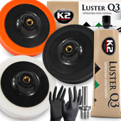 ZESTAW GĄBKI PADY POLERSKIE 145 MM K2 PASTA POLERSKA DO POLEROWANIA LAKIERU