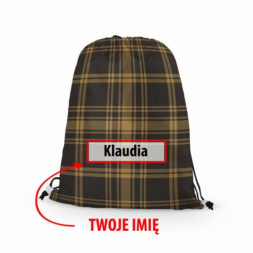 WORKO-PLECAK z Twoim imieniem Brązowa krata VIII 034 na Arena.pl