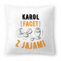 Poduszka Dla Karola Na Urodziny Ze Zdjęciem Na Prezent Biała 40X40 Cm
