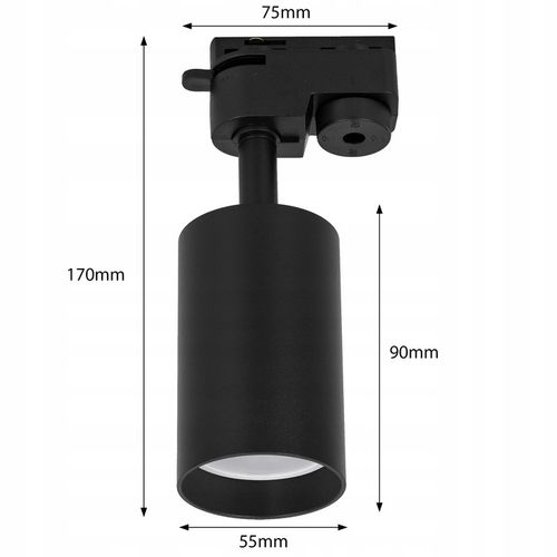 Oświetlenie szynowe 3x Lampa GU10 czarna listwa 1m SZYNOPRZEWÓD reflektor na Arena.pl