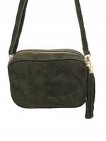 Laura Biaggi - torebka listonoszka skóra naturalna zamsz khaki TS 04-519