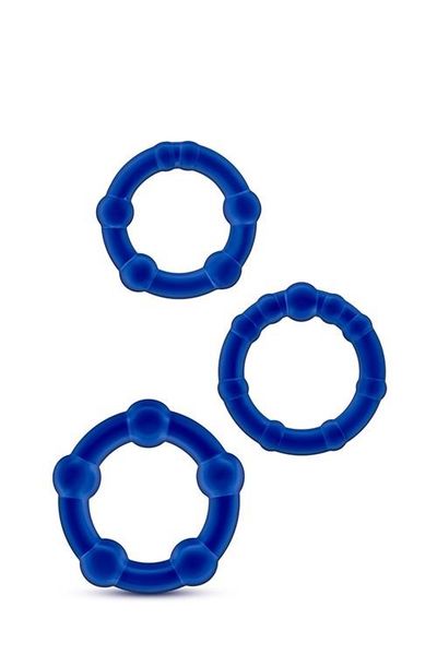 Stay Hard Beaded Cockrings Blue zdjęcie 2