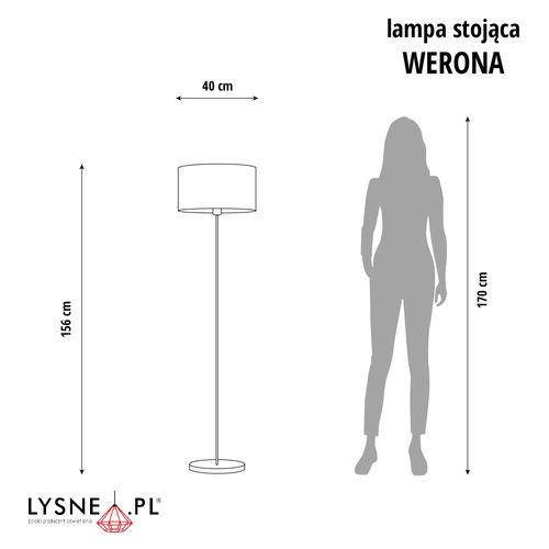 Czarna lampa stojąca z abażurem WERONA na Arena.pl
