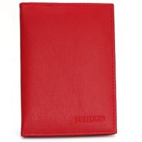 Skórzane etui z systemem RFID - ciemnoczerwone