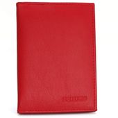 Skórzane etui z systemem RFID - ciemnoczerwone