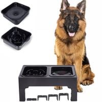 miska dla psa 2w1 na stojaku podwójna spowalniająca niechlapiąca regulowana