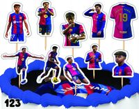 TOPPERY NA TORT OZDOBNE DEKORACJA ZESTAW - Lamine Yamal FC Barcelona 10szt.