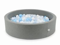 Suchy basen szary 110x30 z piłeczkami 400 sztuk (przezroczyste, białe, jasnobłękitne, błękitne jasne perłowe)