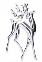 SREBRNA ZAWIESZKA BOMBKA NA CHOINKĘ STROIK PREZENT renifer 20 cm 1 szt.