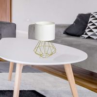 Biurkowa LAMPA stojąca LUPO MLP6268 Milagro druciana LAMPKA stołowa klatka metalowa złota