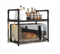 PÓŁKA KUCHENNA pod mikrofalówkę ORGANIZER CZARNA 2poziomy 48cm REGAŁ