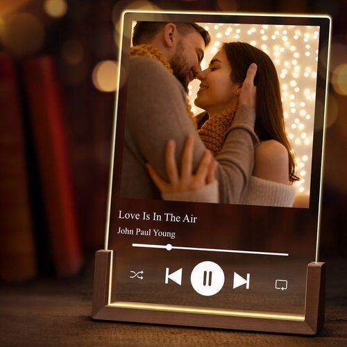 Ramka Zdjęcie na Szkle Lampka Nocna LED 3D XL Piosenka Spotify Walentynki na Arena.pl