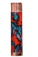Zapalniczka Żarowa ''Czerwone tło + turkusowe liście palmowe (tropiki)''
