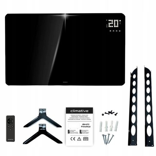 Szklany grzejnik na podczerwień promiennik PrimeHeat 720W WiFi Tuya na Arena.pl