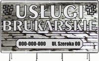 BANER REKLAMOWY oczkowany 100x50cm projekt w cenie USŁUGI BRUKARSKIE
