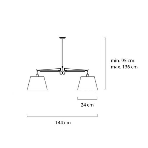 Lampa wisząca rayon arm 2 biała na Arena.pl
