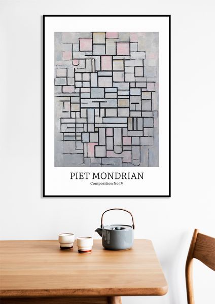 Obraz 40x60cm Design Composition 4, Mondrian Vintage do Salonu zdjęcie 7