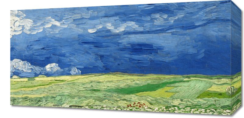 Obraz 60x30cm Wheatfield under Thunderclouds, Van Gogh Vintage zdjęcie 1
