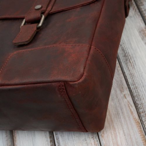 torba skórzana męska na ramię na laptopa brązowa vintage na Arena.pl