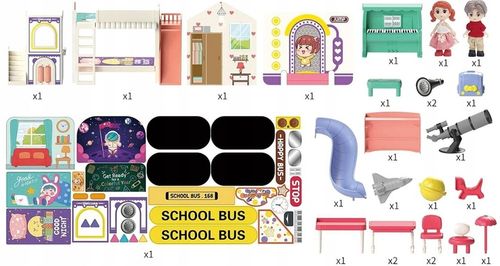 AUTOBUS SZKOLNY JEŹDZIK 2W1 DOMEK SZKOŁA DLA LALEK AKCESORIA na Arena.pl