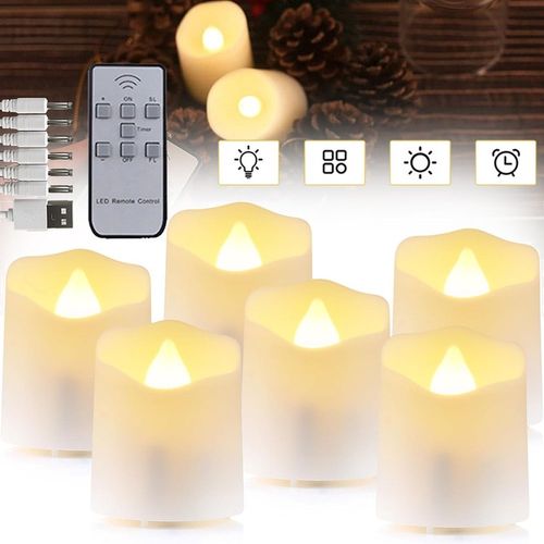 ZESTAW 6 ŚWIEC LED ŁADOWANE Z FUNKCJĄ TIMERA NA BOŻE NARODZENIE I HALLOWEEN na Arena.pl