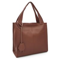 VERA PELLE torebka damska skórzana shopper klasyczna na ramię V074 brązowa