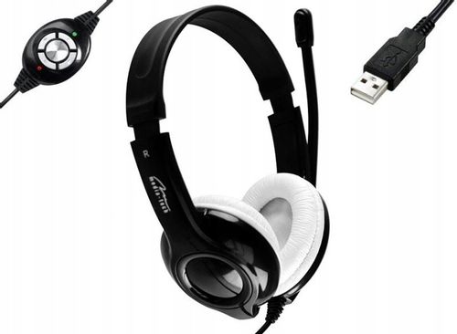 SŁUCHAWKI Z MIKROFONEM DO LAPTOPA KOMPUTERA NA USB na Arena.pl