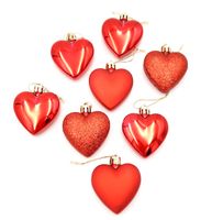 BOMBKI NA CHOINKĘ ZAWIESZKI SERDUSZKA CZERWONE komplet bombek