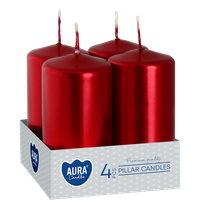 Świece pieńkowe walce BISPOL Aura sw40/80-230 (czerwony metalik) ~9h 4szt.
