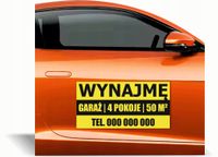 Magnes na samochód reklama magnetyczna 60x30 cm WYNAJMĘ garaż 4 pokoje