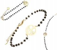 Bransoletka Pozłacana Stal Chirurgiczna Czarna